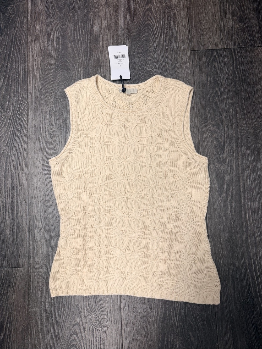 NWT Onia Sleeveless Cable Knit Tank Top - natural melange